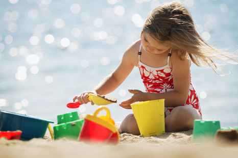 Butlins Minehead Girl playing on beach